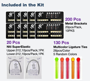 Orthodontic Brackets Kits with Wire and Ligature Ties